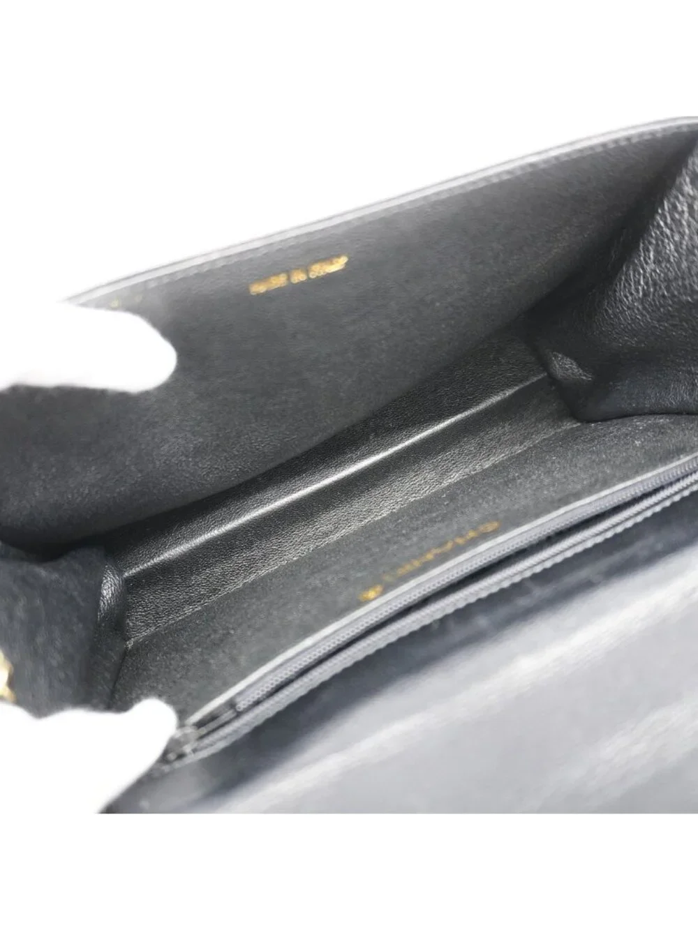 Chanel Shoulder Bag Lambskin Black Gold